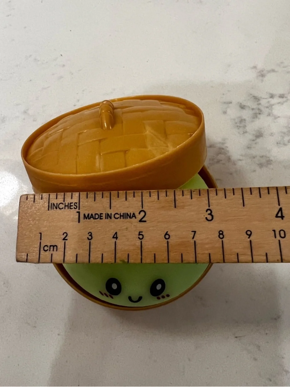Kawaii Green Bun Squishy in Brown Steamer Case